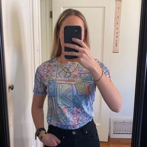 Vintage quilt patterned top